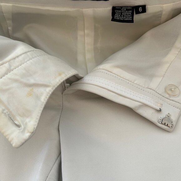 Dana Buchman White Leather pants - size 6 - Picture 9 of 14